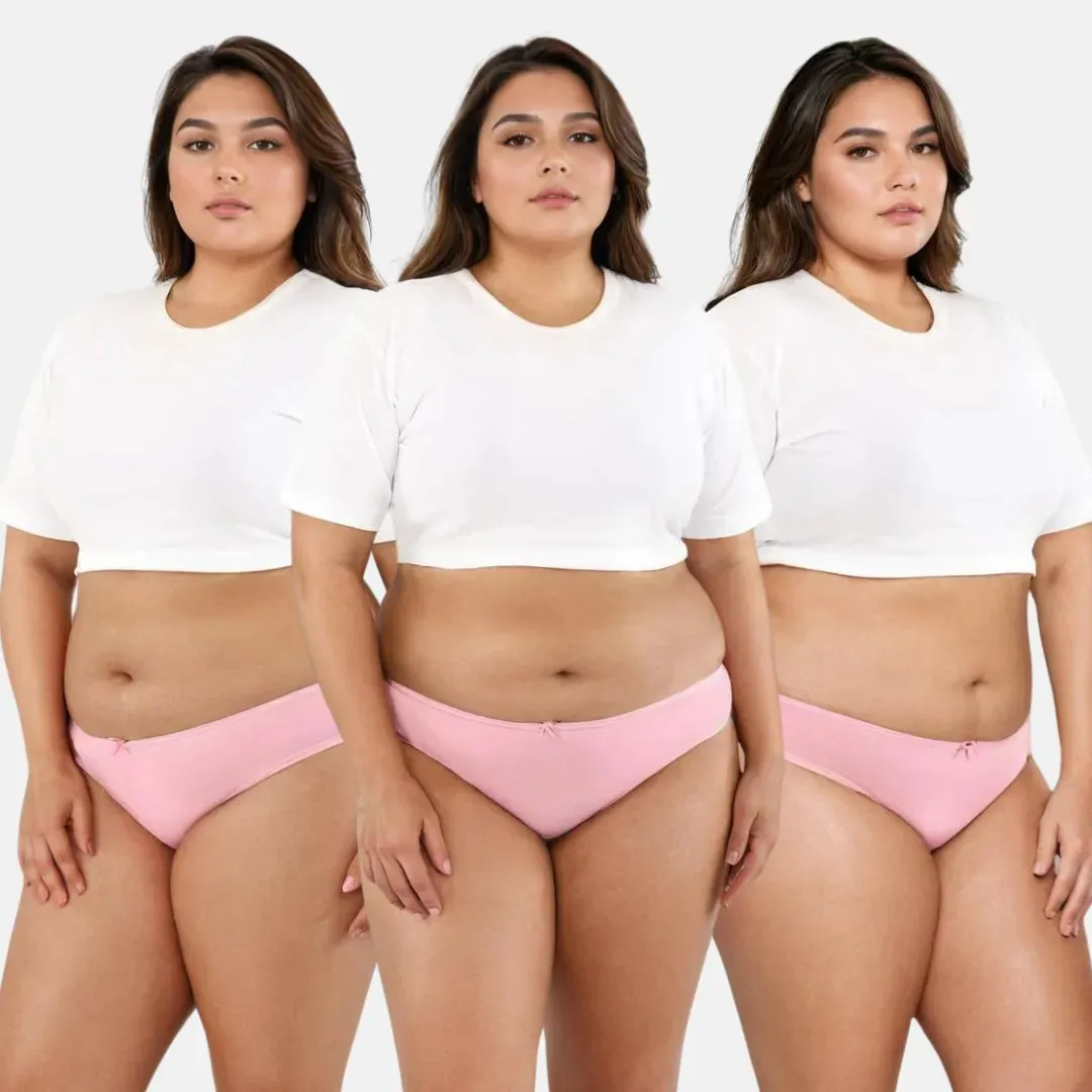 Plus Size BrZee Bikinis | Ultra-Light Fabric | Adaptive Stretch | No Visible Panty Lines | Pack Of 3