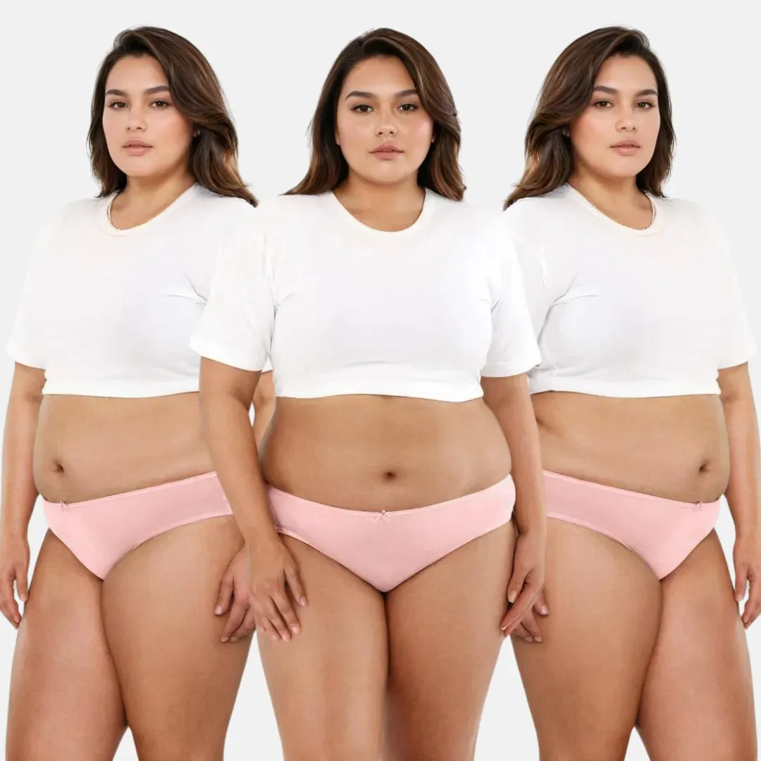Plus Size BrZee Bikinis | Ultra-Light Fabric | Adaptive Stretch | No Visible Panty Lines | Pack Of 3