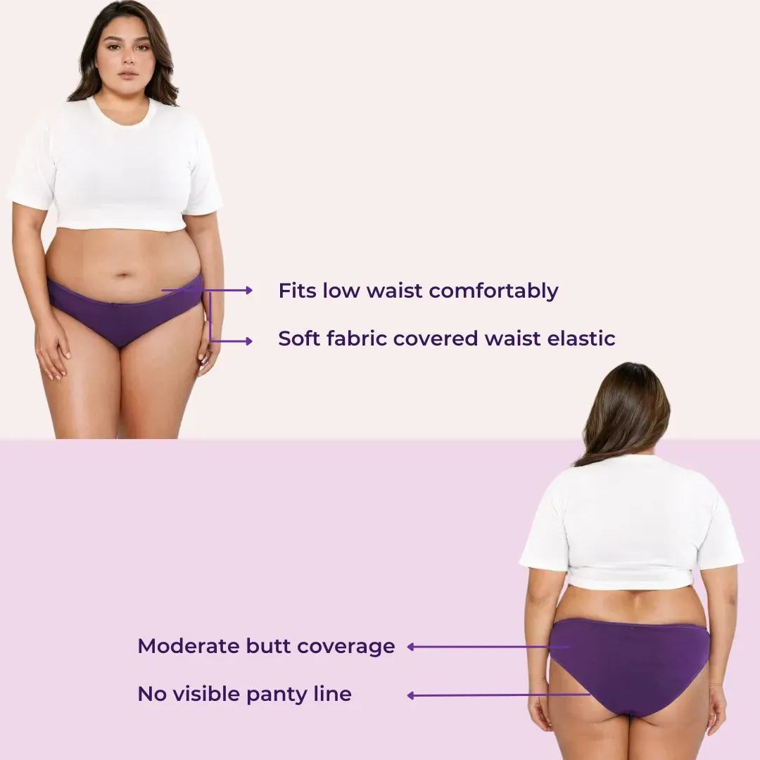 Plus Size BrZee Bikinis | Ultra-Light Fabric | Adaptive Stretch | No Visible Panty Lines | Pack Of 3