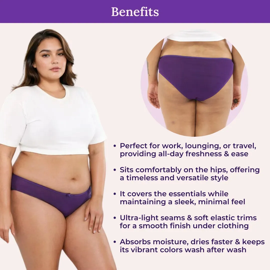 Plus Size BrZee Bikinis | Ultra-Light Fabric | Adaptive Stretch | No Visible Panty Lines | Pack Of 3