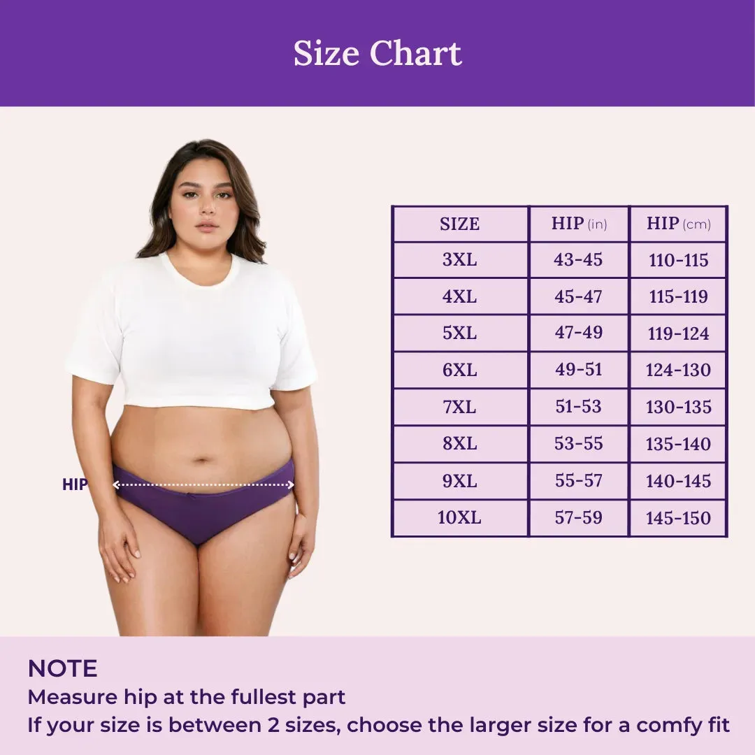 Plus Size BrZee Bikinis | Ultra-Light Fabric | Adaptive Stretch | No Visible Panty Lines | Pack Of 3
