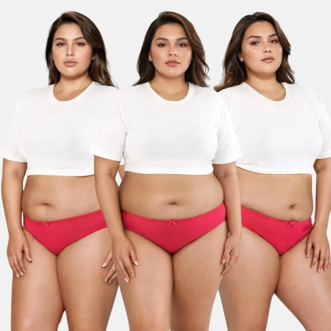 Plus Size BrZee Bikinis | Ultra-Light Fabric | Adaptive Stretch | No Visible Panty Lines | Pack Of 3