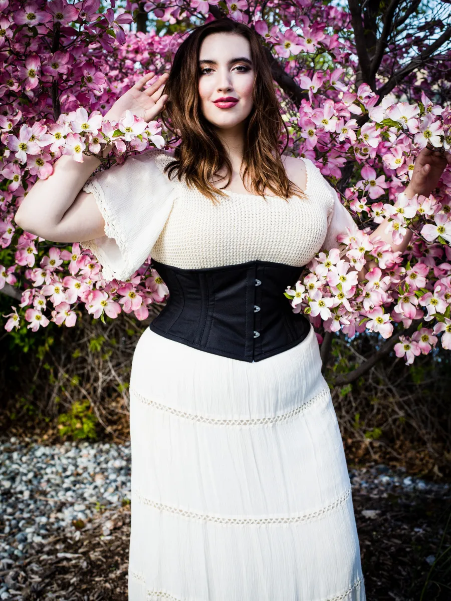 Plus Size Cotton Modern Curve Waspie Underbust Corset : CS-301