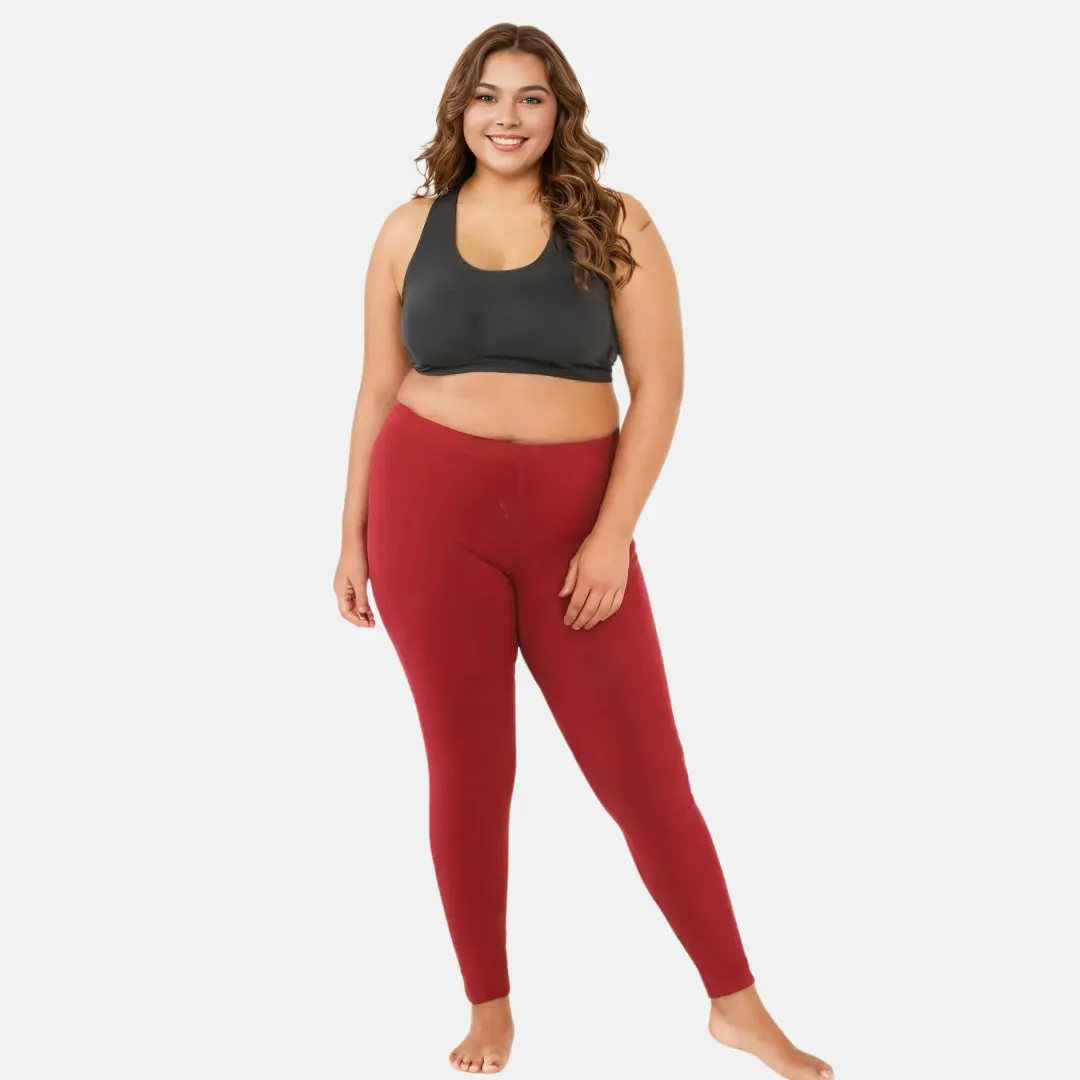 Plus Size Leggings For Women | High Waist | Ankle Length | Soft Cotton & Elastane Blend | Non-See-Through | Gusset Crotch Prevents Ripping
