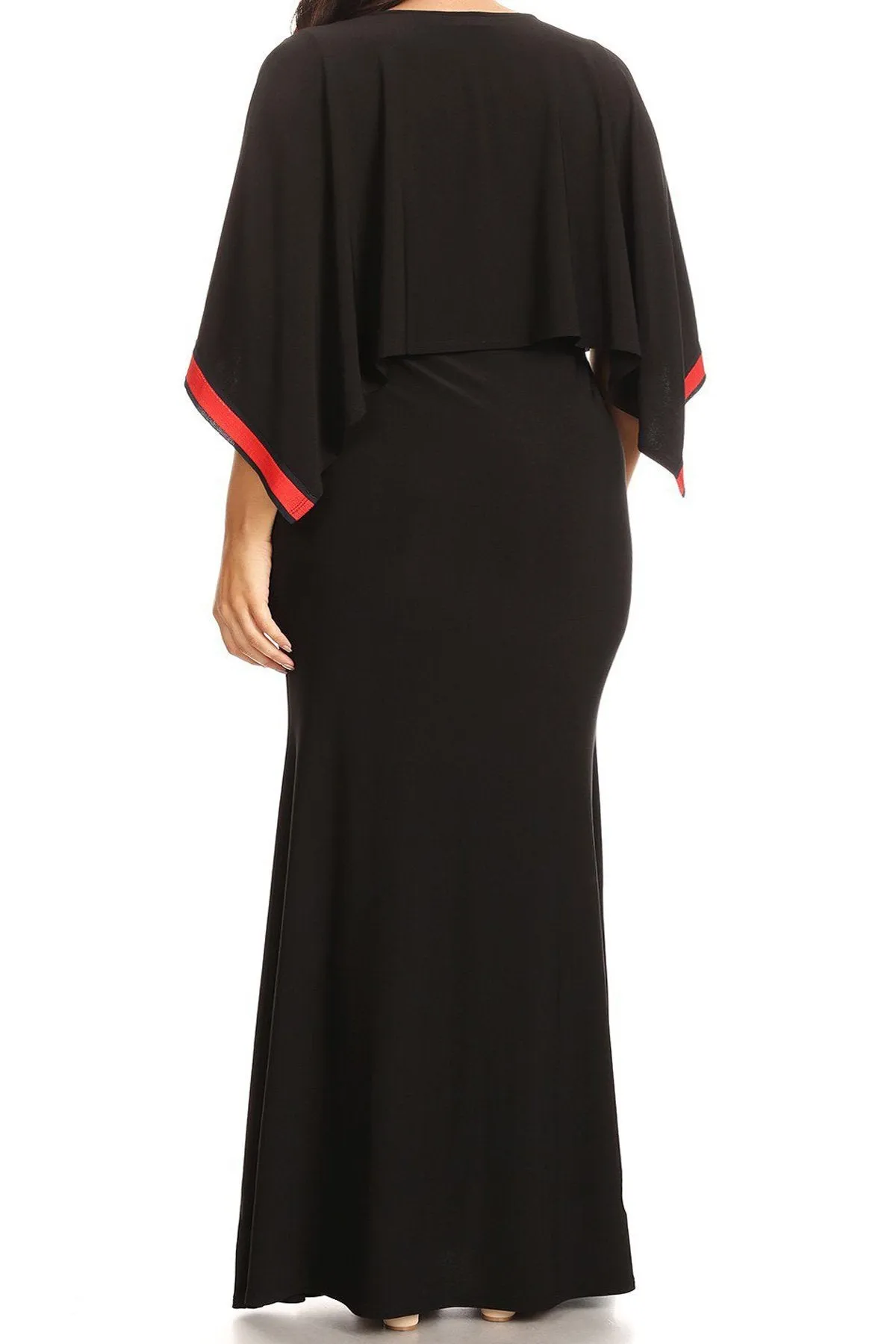 Plus Size Luxury Strip Design Curvy Maxi Dress