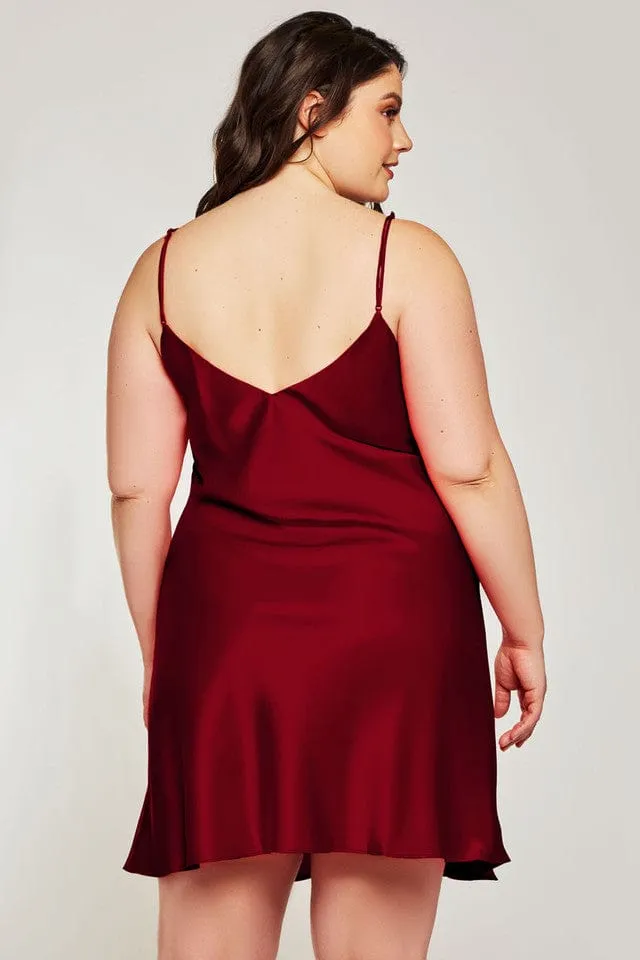 Plus Size Marina Chemise- Burgundy