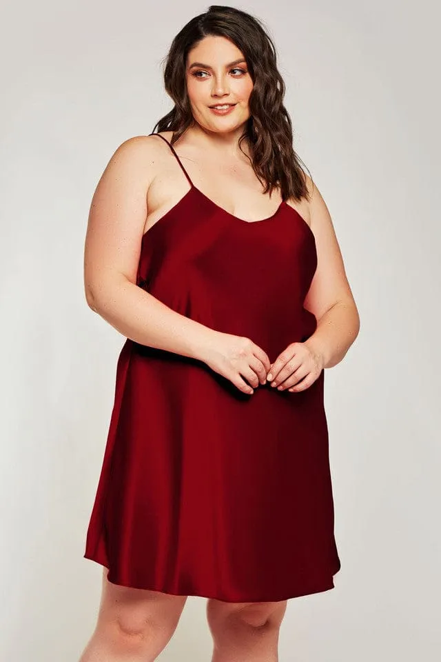 Plus Size Marina Chemise- Burgundy