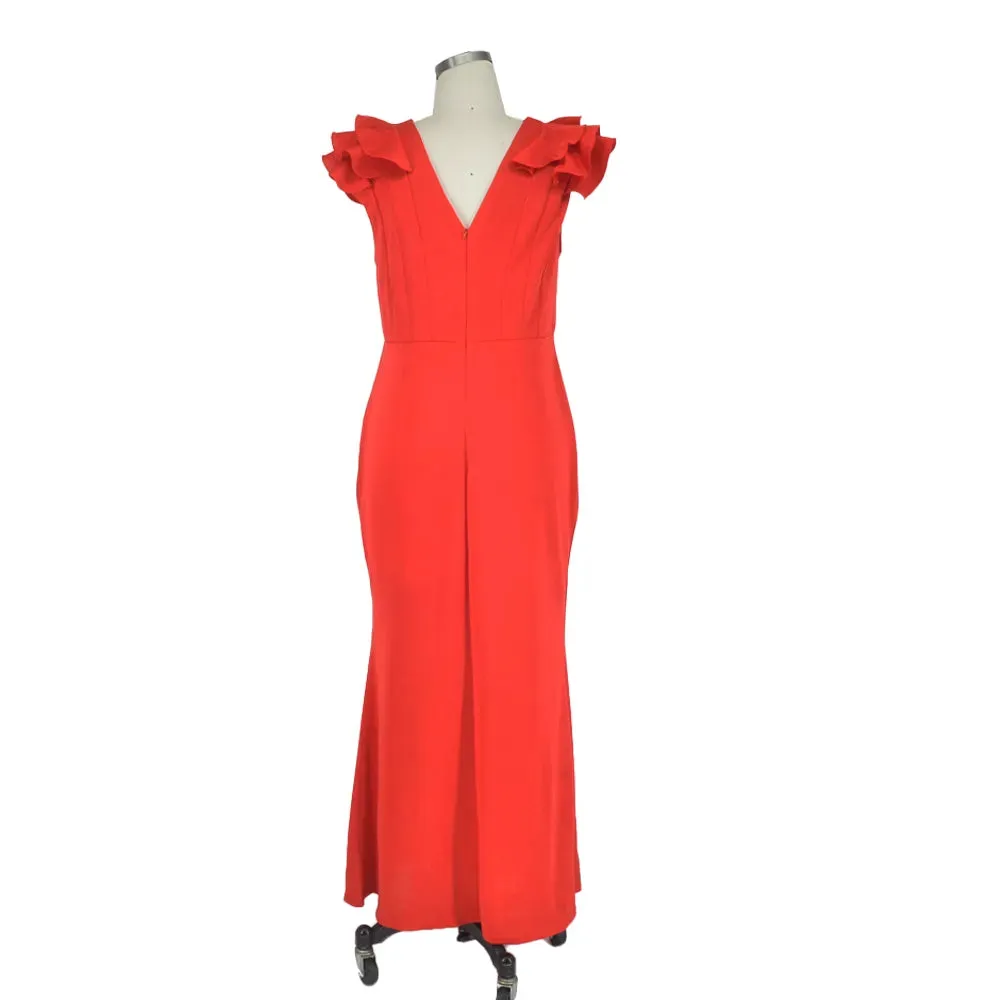 Plus Size Mermaid Evening Maxi Dress Elegant Ruffle Red Black Sexy Backless Wedding Party Formal Maxi Prom Dresses
