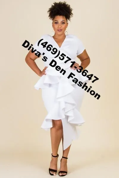 Plus Size Ruffle Midi Dress