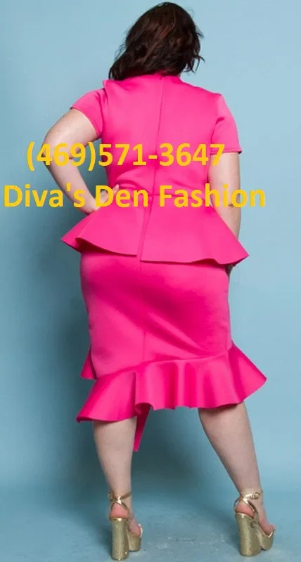 Plus Size Ruffle Midi Dress