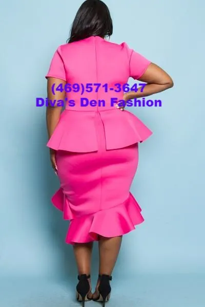 Plus Size Ruffle Midi Dress