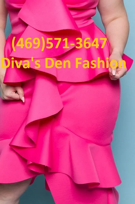 Plus Size Ruffle Midi Dress