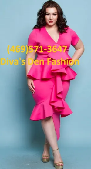 Plus Size Ruffle Midi Dress