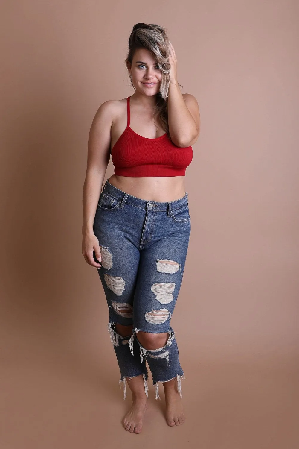 Plus Size Tattoo Back Bralette - 6 colors