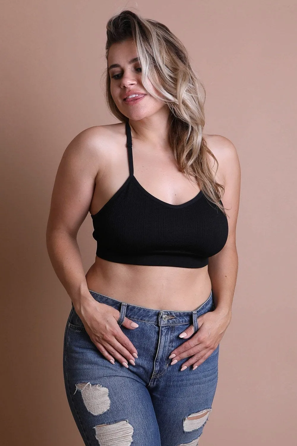 Plus Size Tattoo Back Bralette - 6 colors