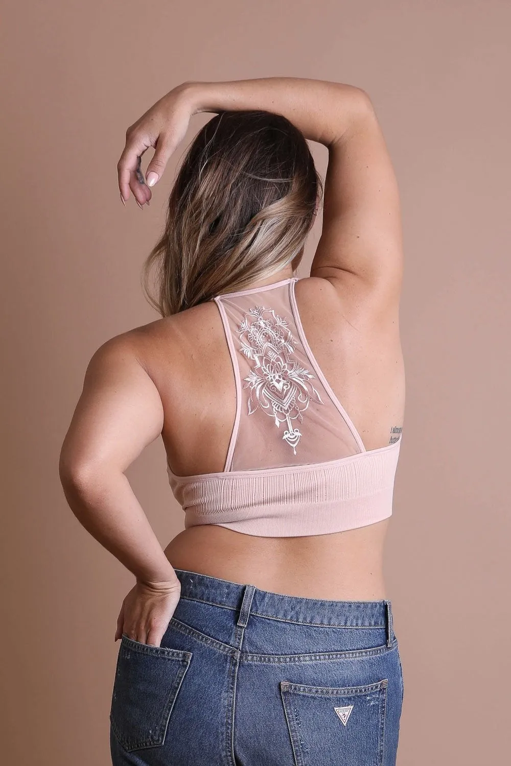Plus Size Tattoo Back Bralette - 6 colors