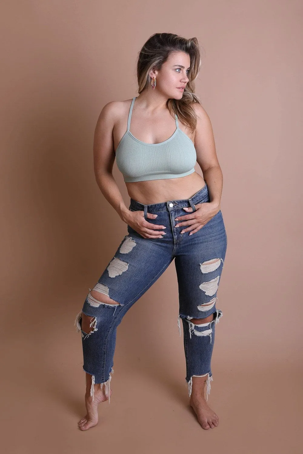 Plus Size Tattoo Back Bralette - 6 colors
