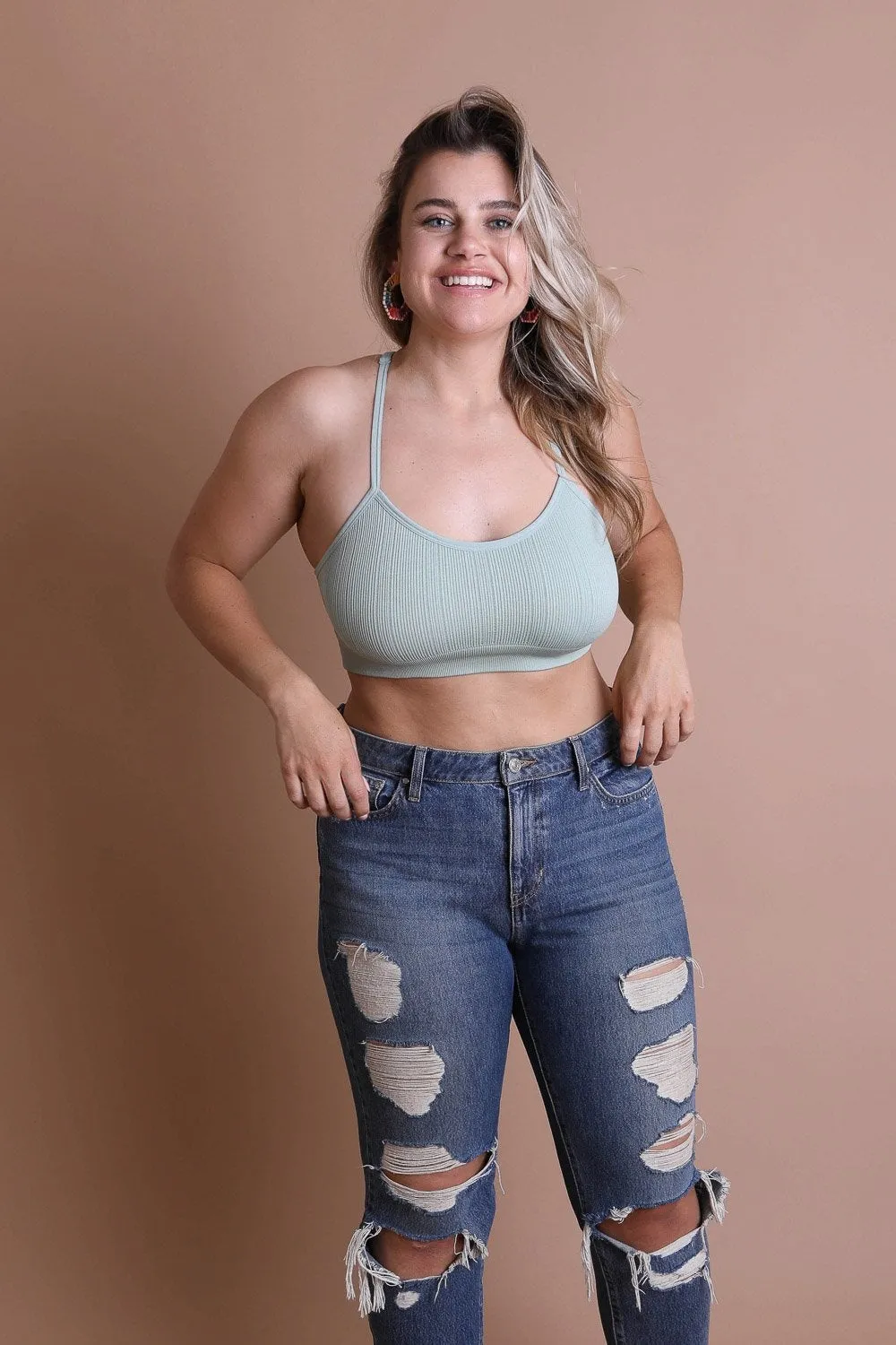 Plus Size Tattoo Back Bralette - 6 colors