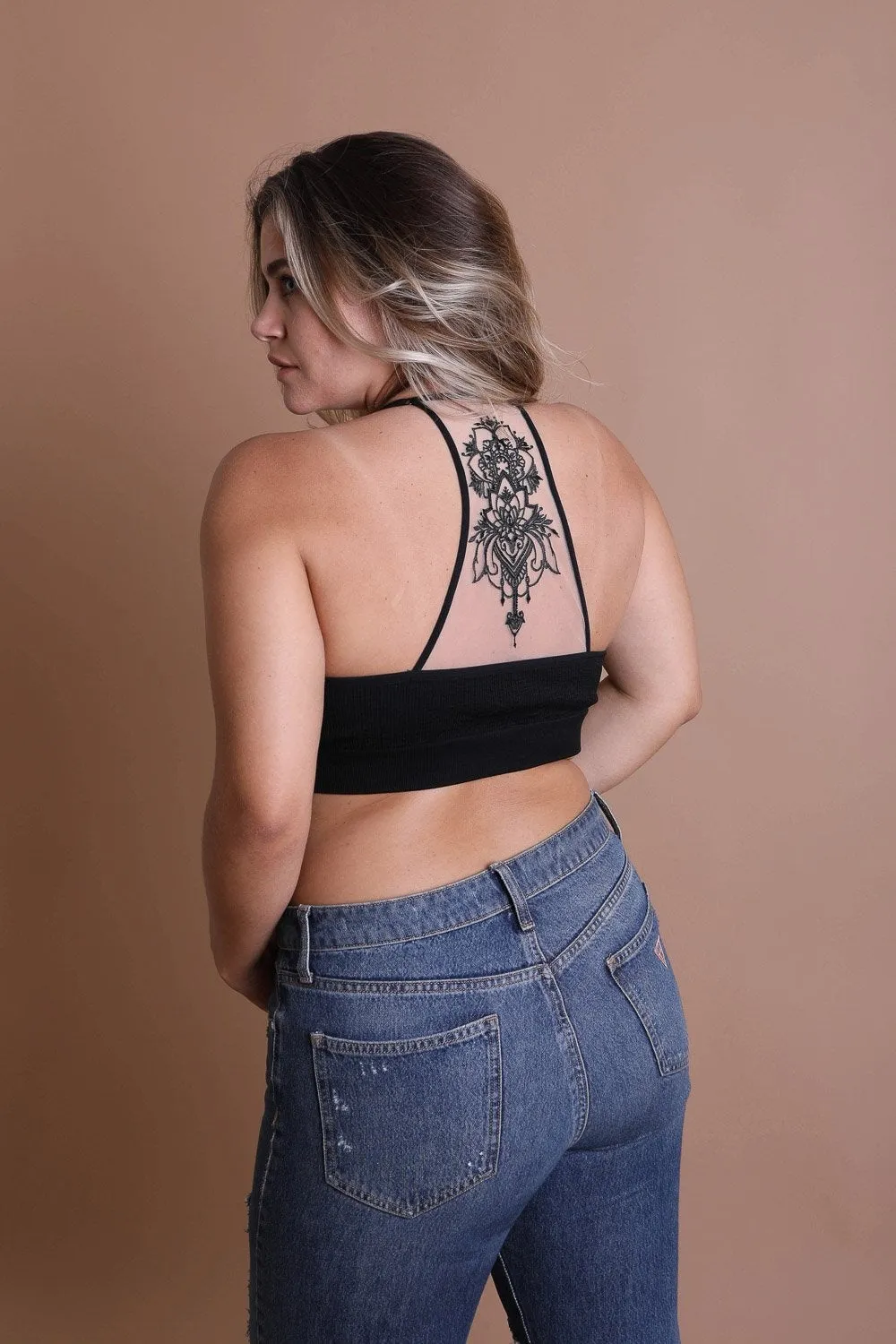 Plus Size Tattoo Back Bralette - 6 colors