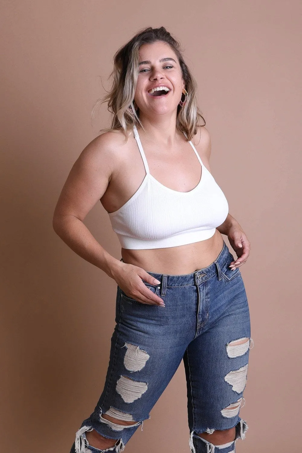 Plus Size Tattoo Back Bralette - 6 colors