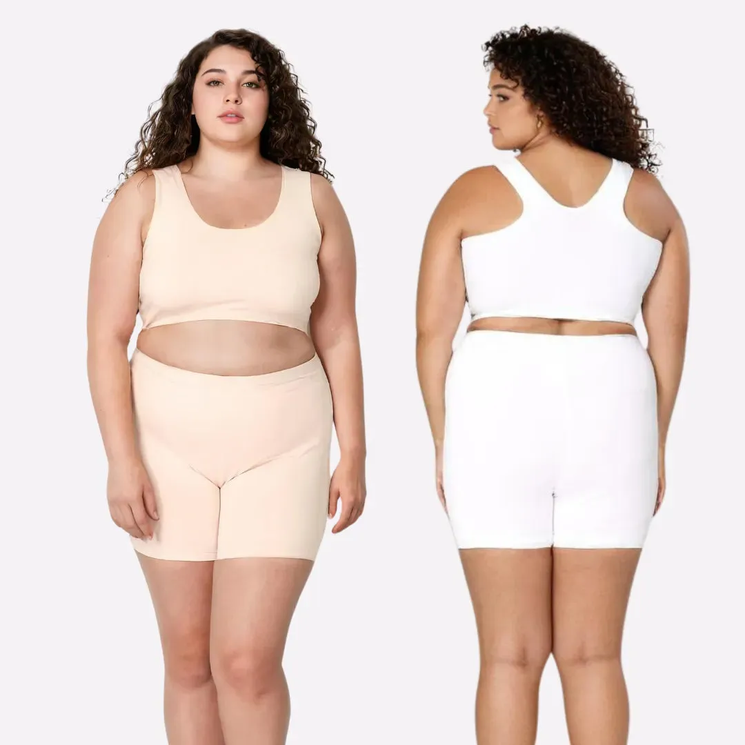 Plus Size Under Dress Shorts | Full Hip Coverage | Prevents Inner Thigh Chafing | Pack Of 2