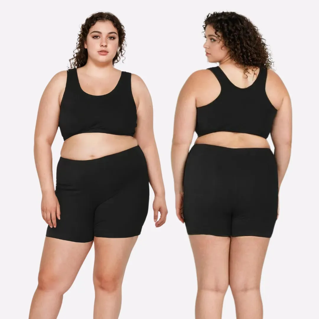 Plus Size Under Dress Shorts | Full Hip Coverage | Prevents Inner Thigh Chafing | Pack Of 2