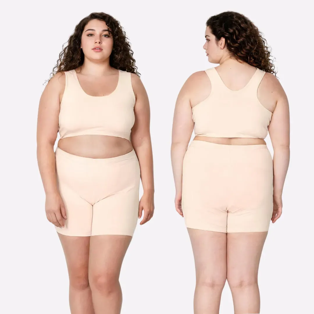 Plus Size Under Dress Shorts | Full Hip Coverage | Prevents Inner Thigh Chafing | Pack Of 2