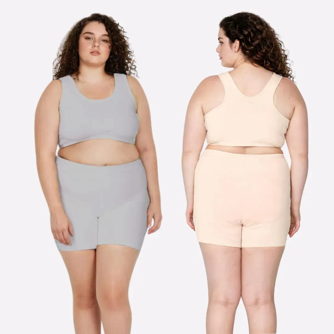 Plus Size Under Dress Shorts | Full Hip Coverage | Prevents Inner Thigh Chafing | Pack Of 2