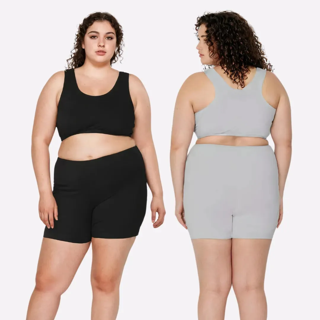 Plus Size Under Dress Shorts | Full Hip Coverage | Prevents Inner Thigh Chafing | Pack Of 2