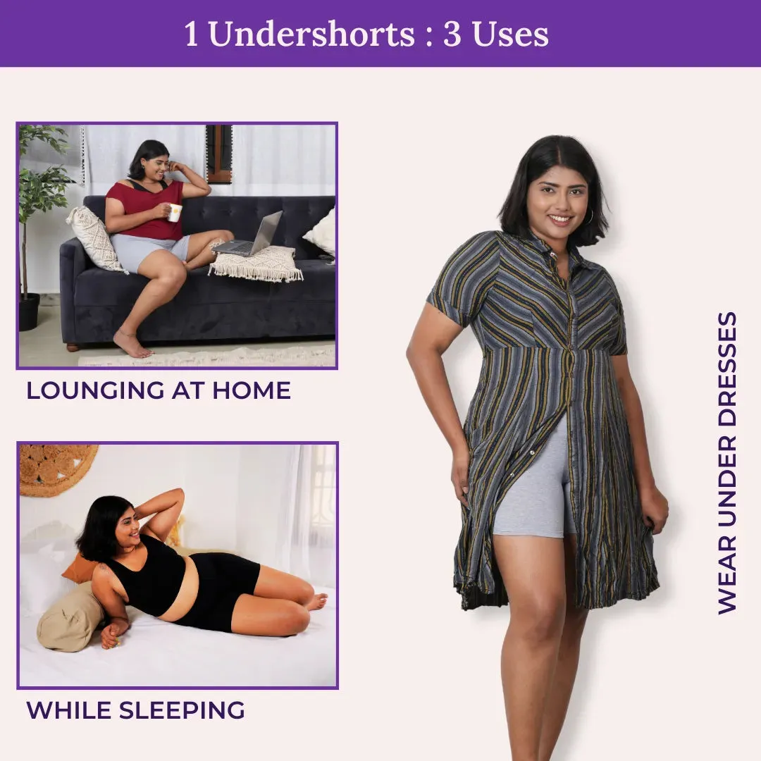 Plus Size Under Dress Shorts | Full Hip Coverage | Prevents Inner Thigh Chafing