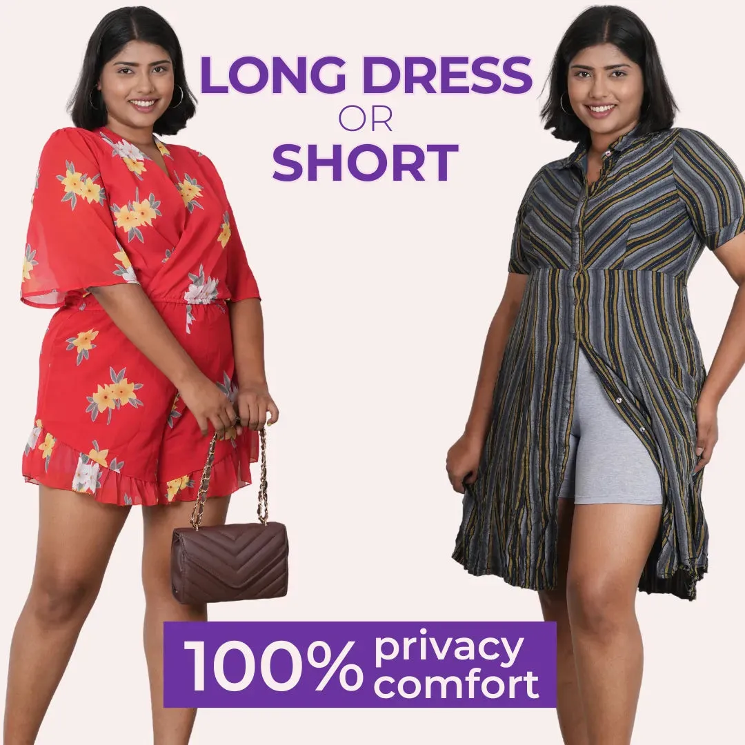 Plus Size Under Dress Shorts | Full Hip Coverage | Prevents Inner Thigh Chafing