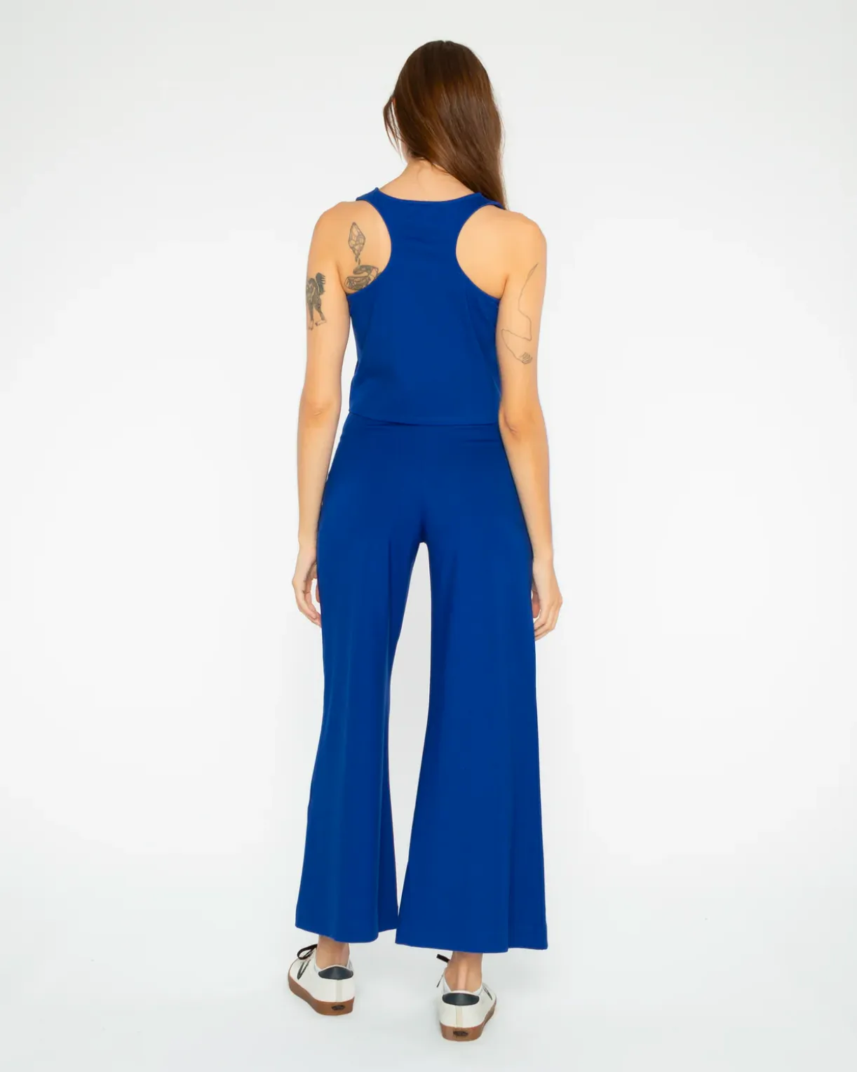 Ponte Knit Wide Leg Pant Cobalt