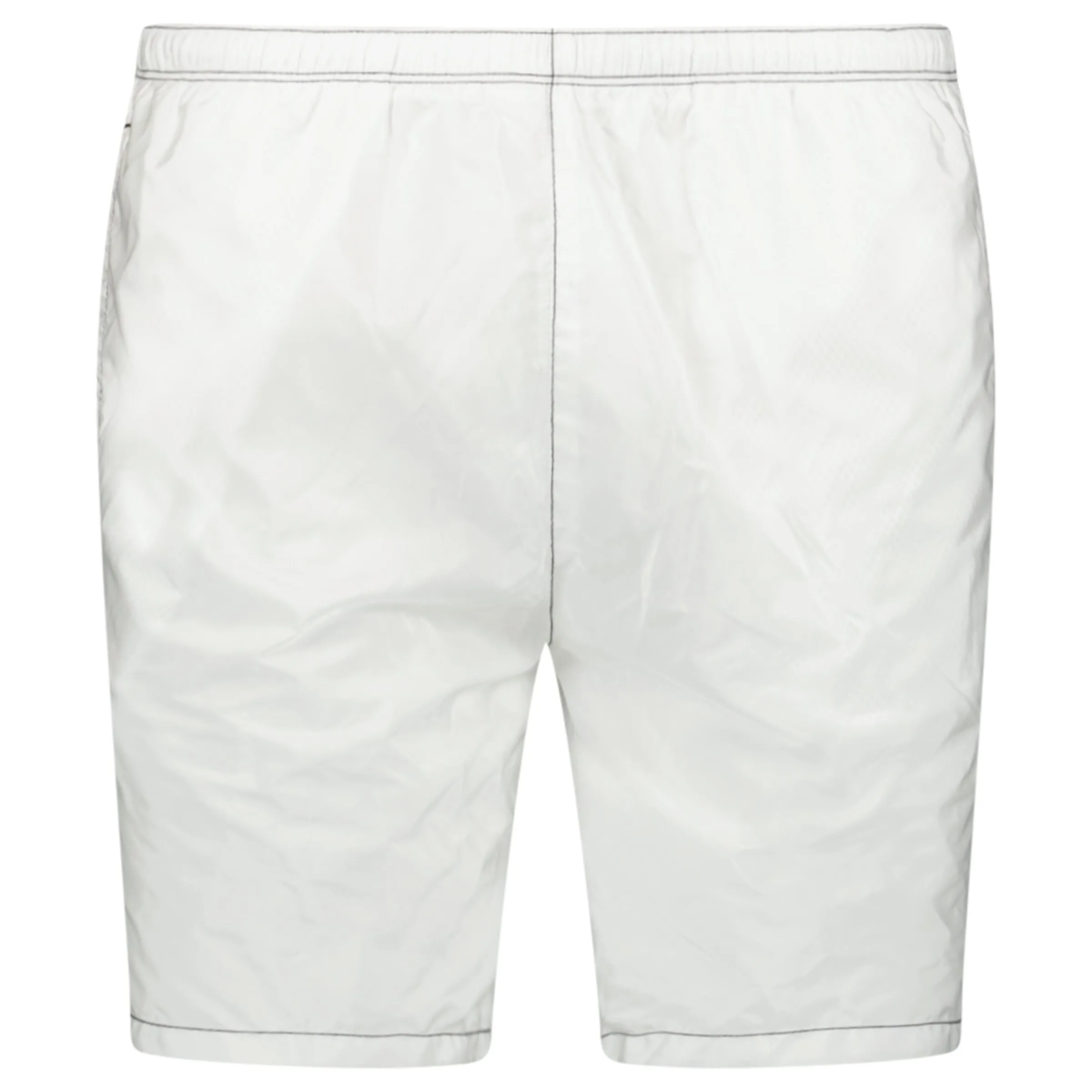 PRADA TRIANGLE LOGO SWIM SHORTS WHITE