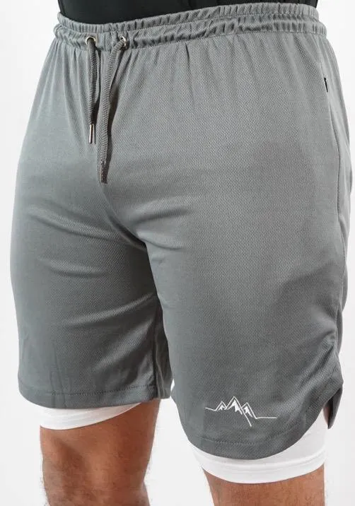 Premium Shorts w/ Compression - Gray