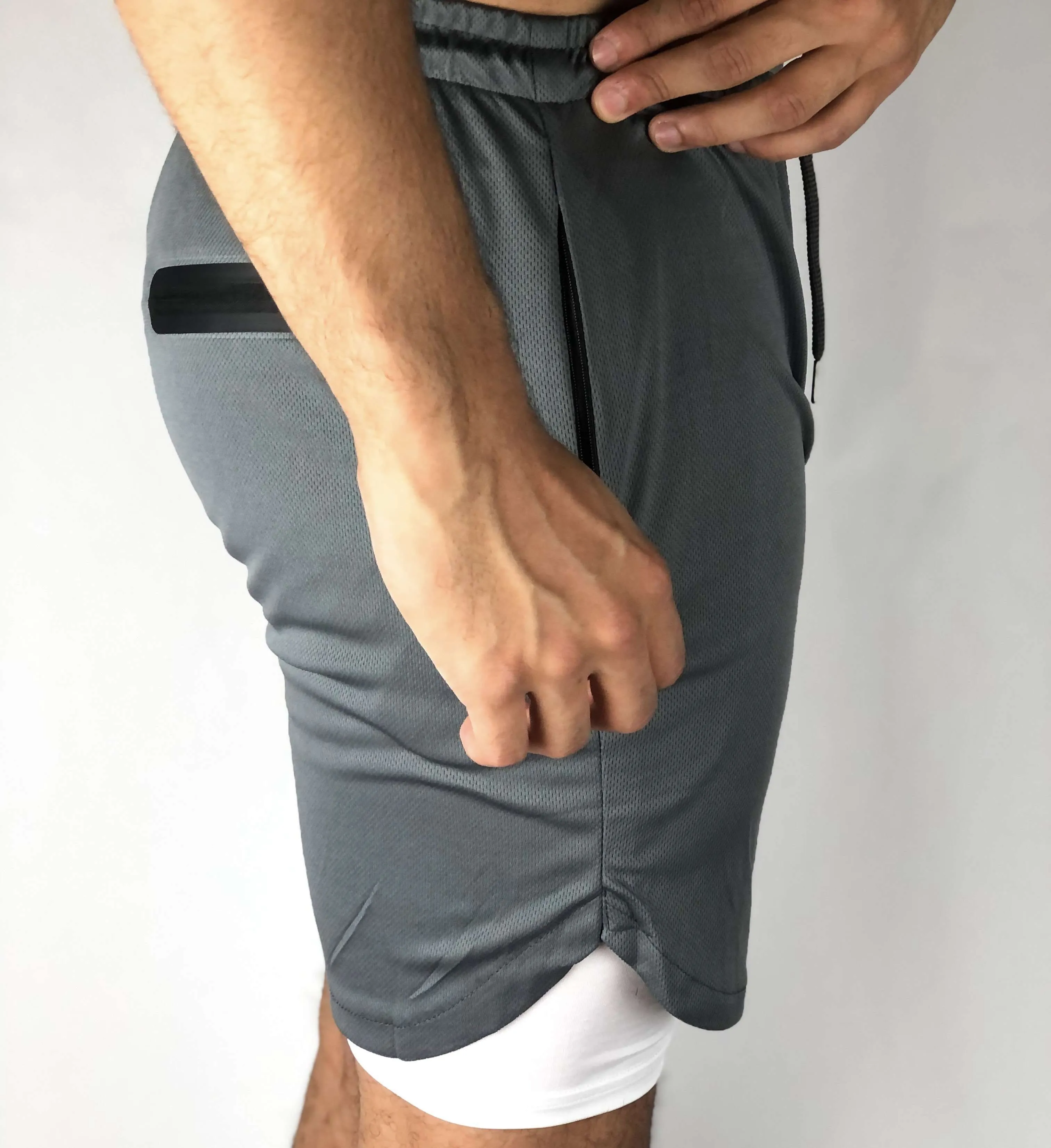 Premium Shorts w/ Compression - Gray