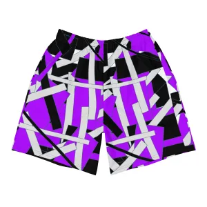 Purple Geometric Men's Athletic Shorts