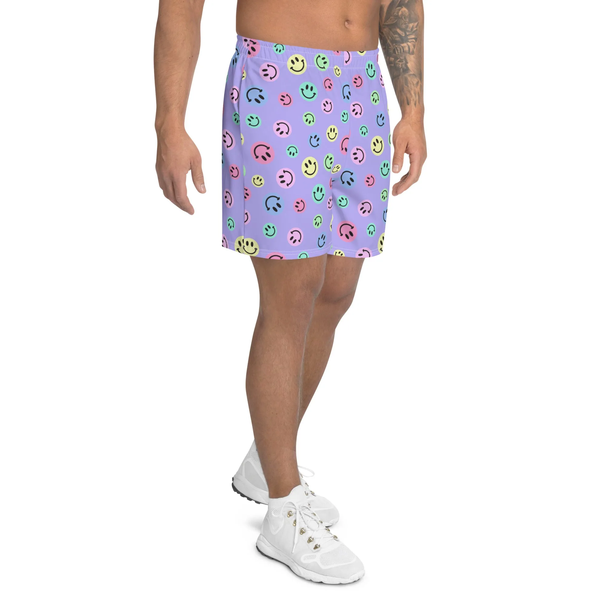 Purple Smiles Pastel Men's Athletic Shorts