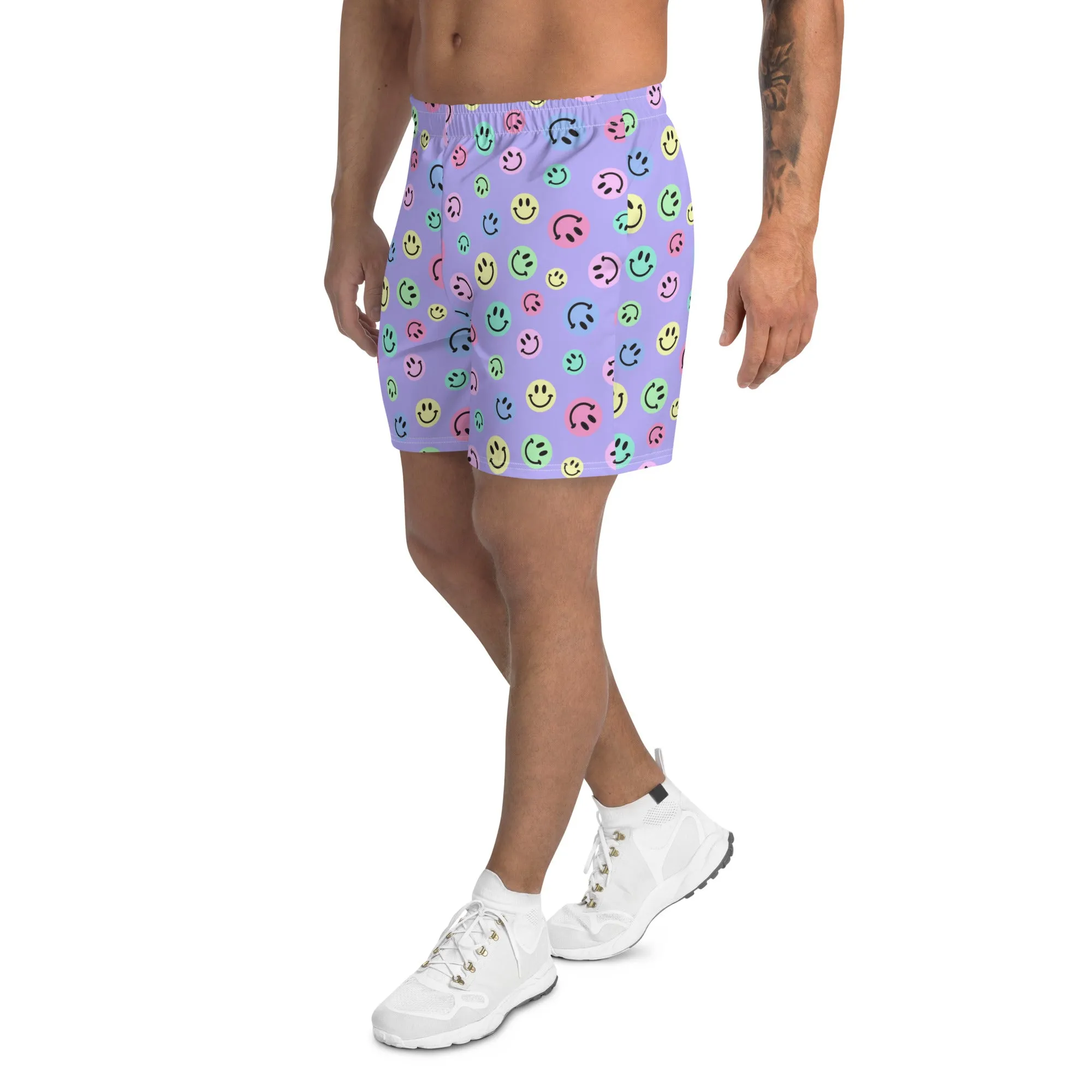 Purple Smiles Pastel Men's Athletic Shorts