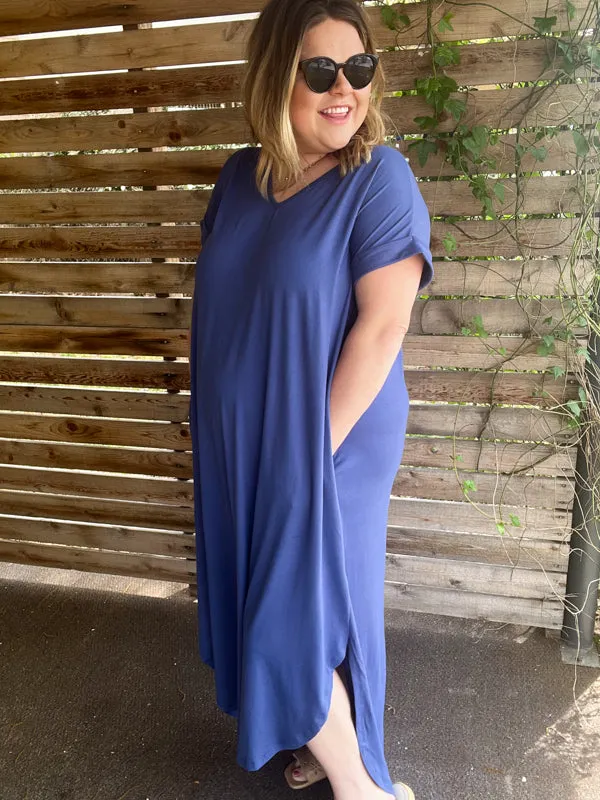 "Dog Days of Summer" Curvy Jersey Knit Maxi