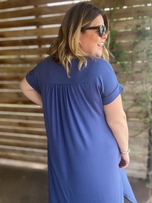 "Dog Days of Summer" Curvy Jersey Knit Maxi