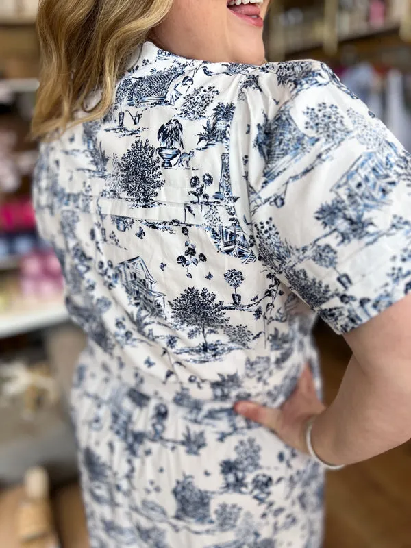 "Southern Belle" Plus-Size Toile Maxi Dress