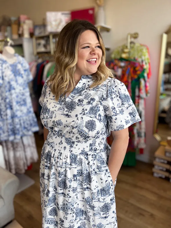 "Southern Belle" Plus-Size Toile Maxi Dress