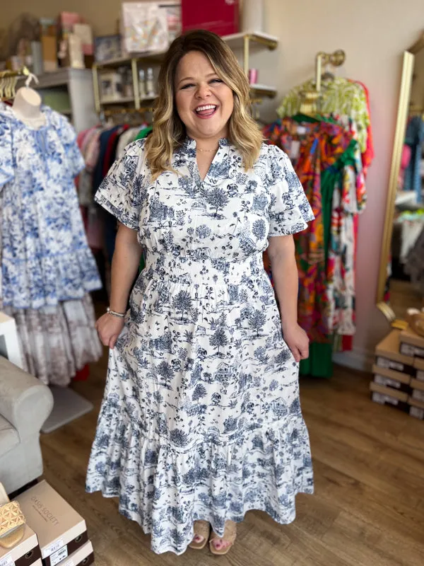 "Southern Belle" Plus-Size Toile Maxi Dress