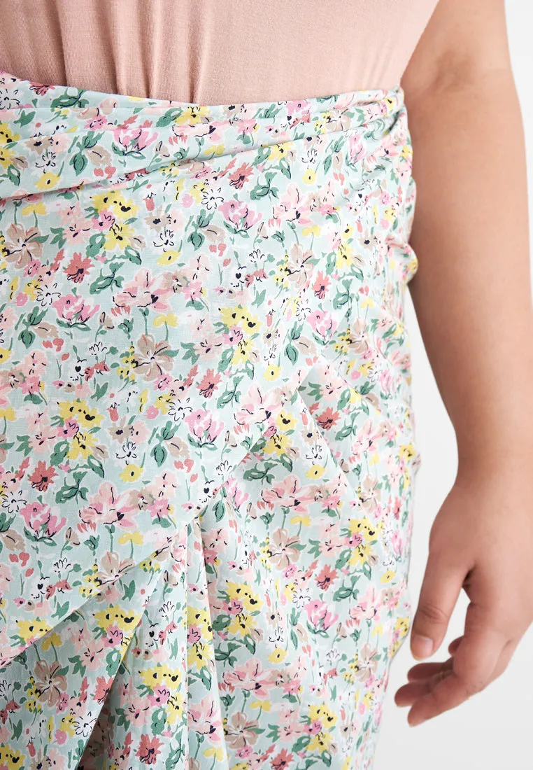 Rabecca Printed Kurung Kedah Pario Set - Mint Green