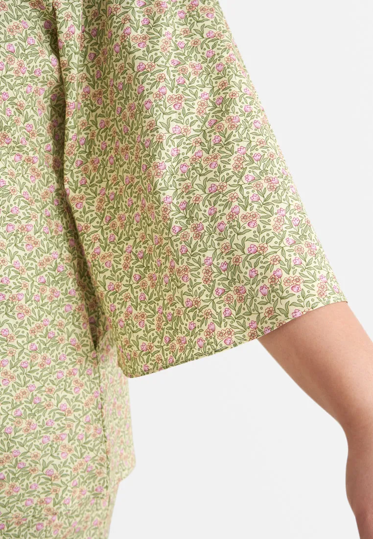Rabecca Printed Kurung Kedah Pario Set - Yellow