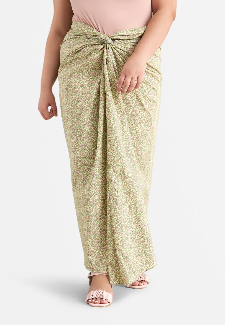 Rabecca Printed Kurung Kedah Pario Set - Yellow