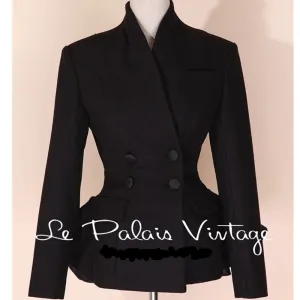 Rachael Vintage Black Wool Chaqueta Pinup Jacket