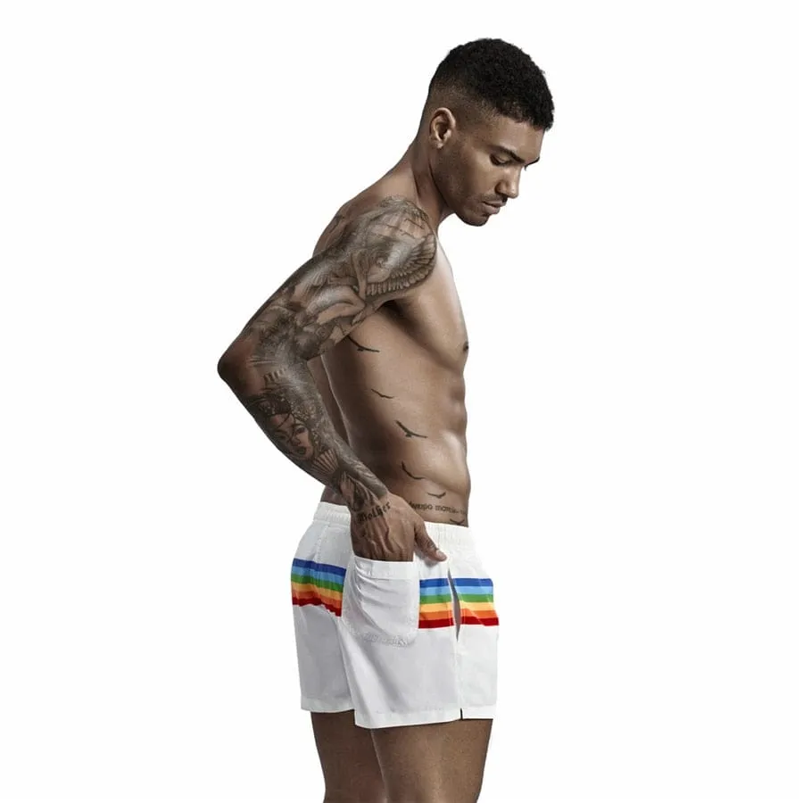 Rainbow Stripe Swim Trunk Shorts