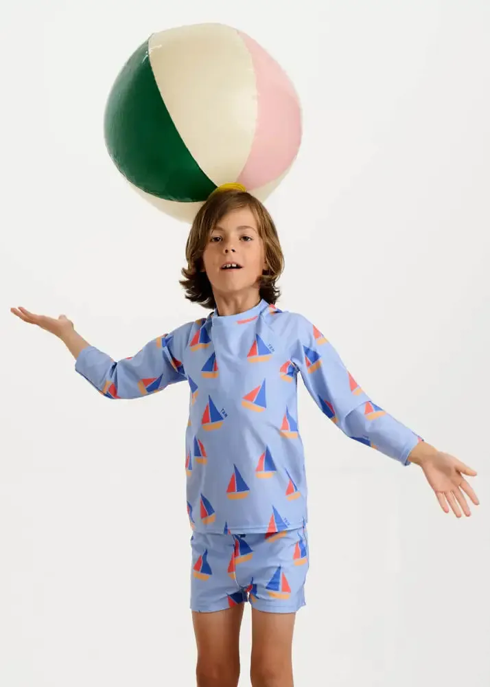 Reef - Blue Sailboat Baby & Kids Swim Shorts