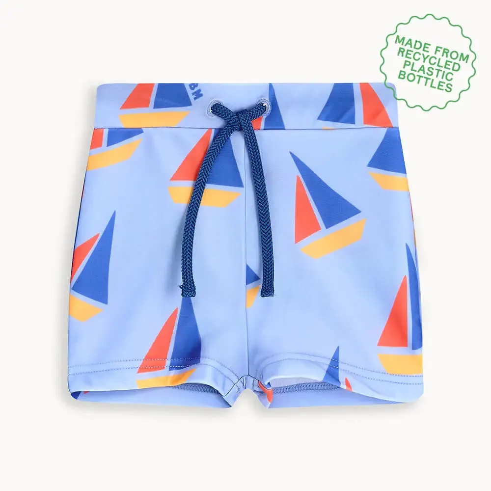 Reef - Blue Sailboat Baby & Kids Swim Shorts